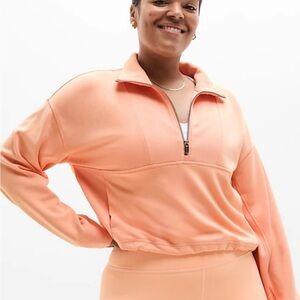 Athleta Peach Sea-soft Quarter-Zip Popover NWT XL